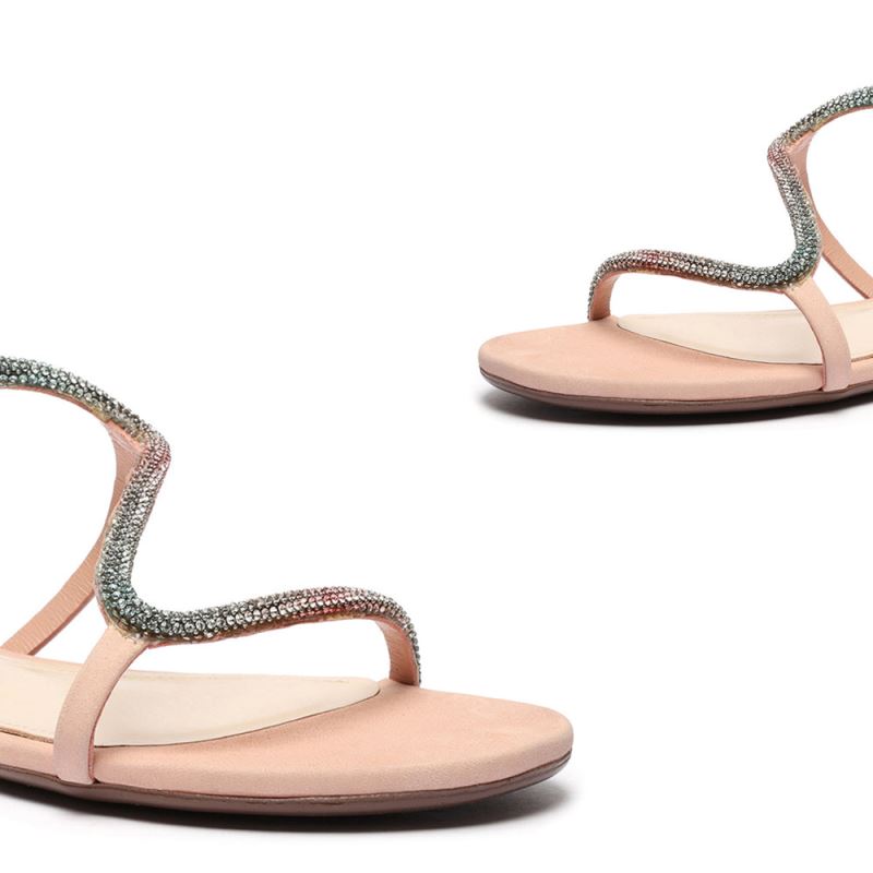 Schutz Agaviny Studded Nubuck Sandal ροζ | KBLuzHb