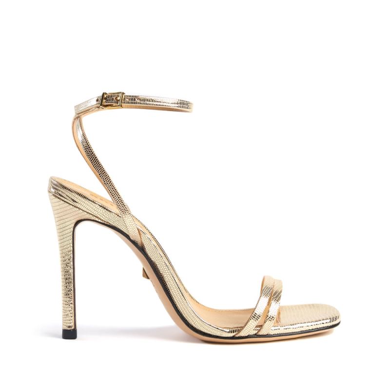 Schutz Altina Sandal in Lizard Effect Metallic δερματινα χρυσο χρωμα | V6svcYR