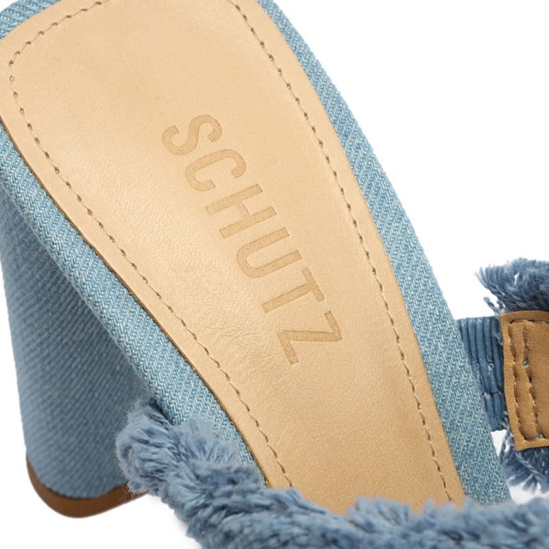 Schutz Amely Fabric Sandal μπλε | sQ0Ccat