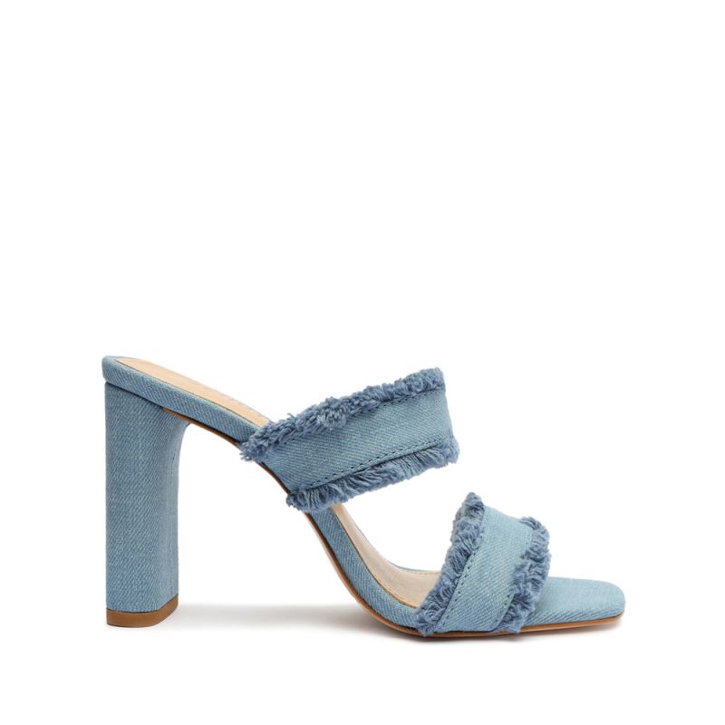 Schutz Amely Fabric Sandal μπλε | sQ0Ccat