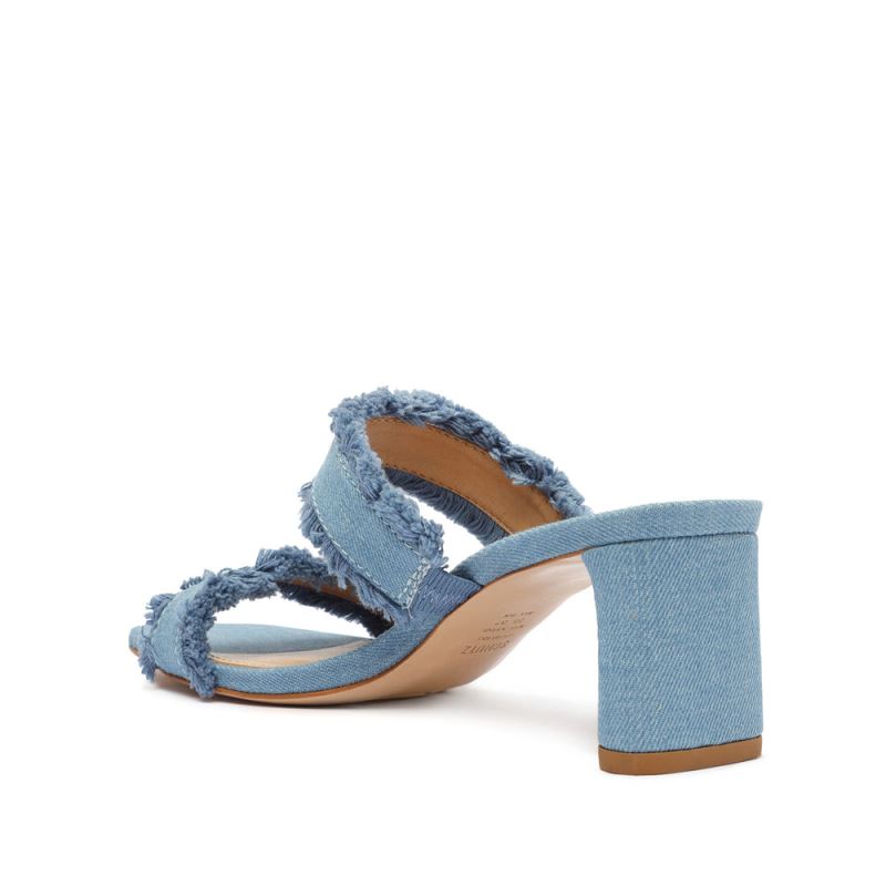 Schutz Amely Mid Block Fabric Sandal Μπεζ | b2S3Puq