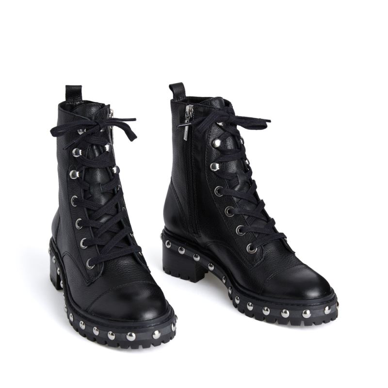 Schutz Andrea Black Combat Bootie with Studs μαυρα | hhimBxd