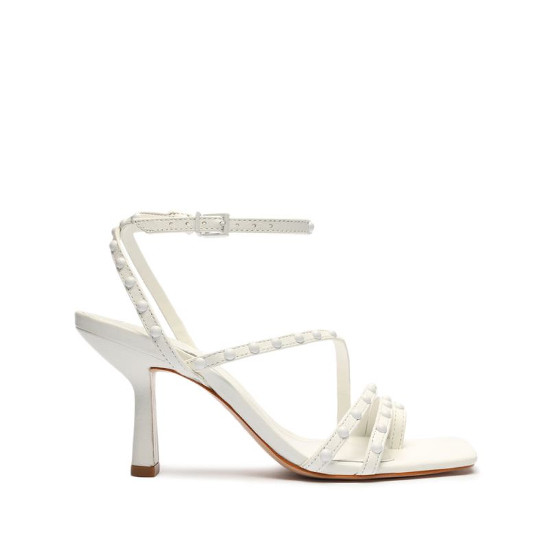 Schutz Anne Mid Nappa δερματινα Sandal ασπρα | xFtzOUs