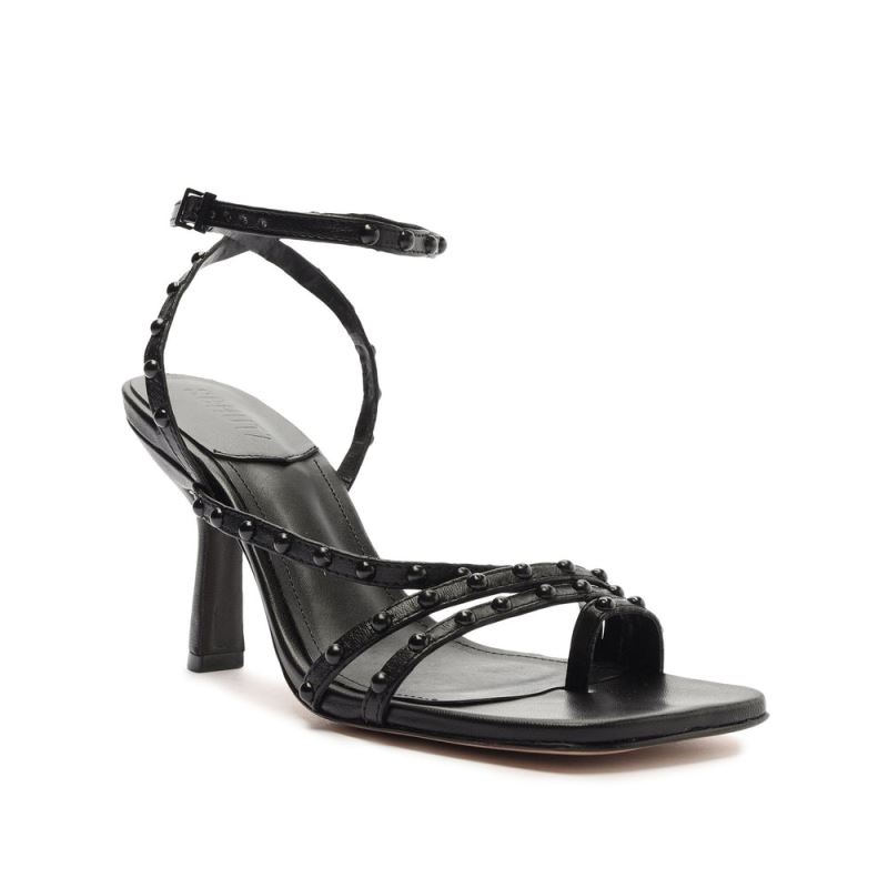 Schutz Anne Mid Nappa δερματινα Sandal μαυρα | hXbtGBP