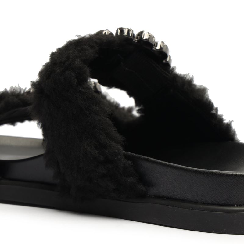 Schutz Ariel Χειμερινά Alpaca Hair φλατ μαυρα | sxFzOWA