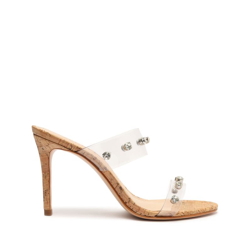 Schutz Ariella Cork Vinyl Sandal Μπεζ | GuY1PTv