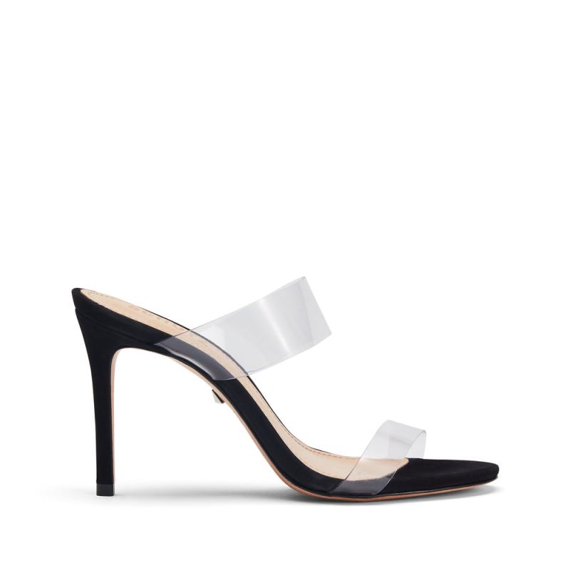 Schutz Ariella Sandal: Vinyl Straps and a Stiletto Heel μαυρα | QMvsrj7