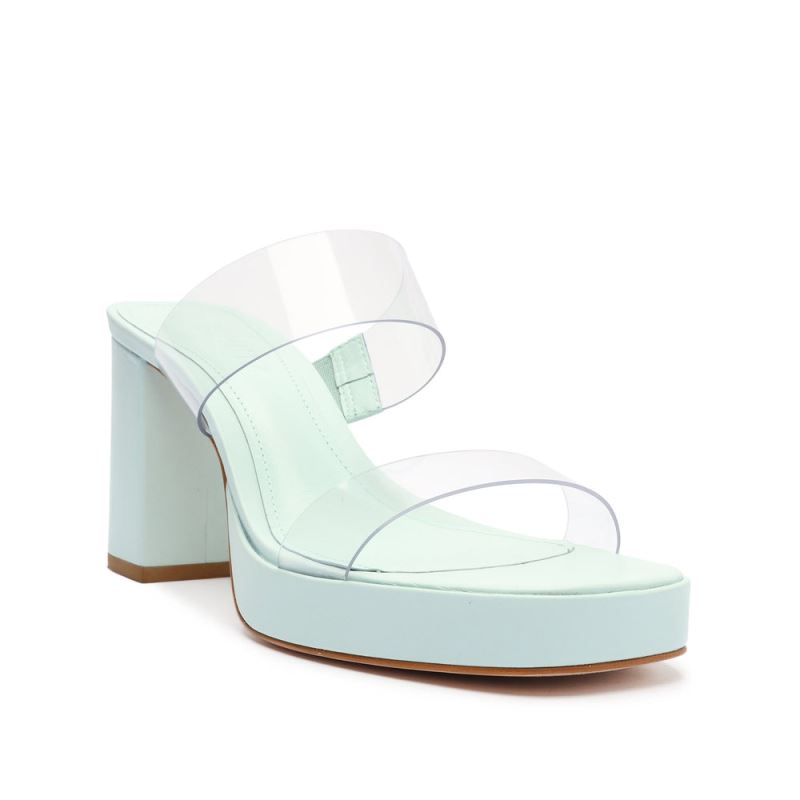 Schutz Ariella flatforms Vinyl Sandal μπλε | 6ZL05Cc