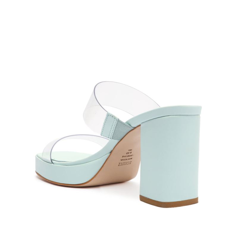 Schutz Ariella flatforms Vinyl Sandal μπλε | 6ZL05Cc