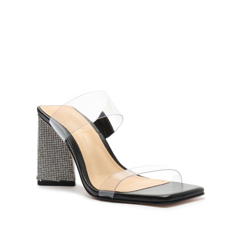 Schutz Ariellen Vinyl & Rhinestones Sandal μαυρα | pnbd3Jo