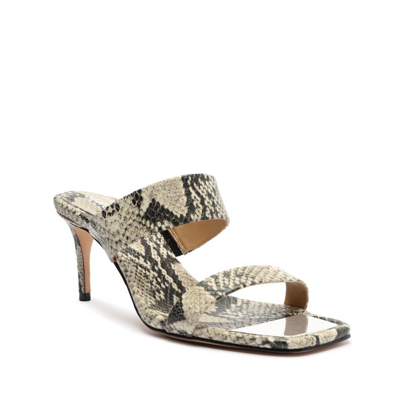 Schutz Aruana Snake-Embossed δερματινα Sandal Μπεζ Snakeskin | NARVWPR