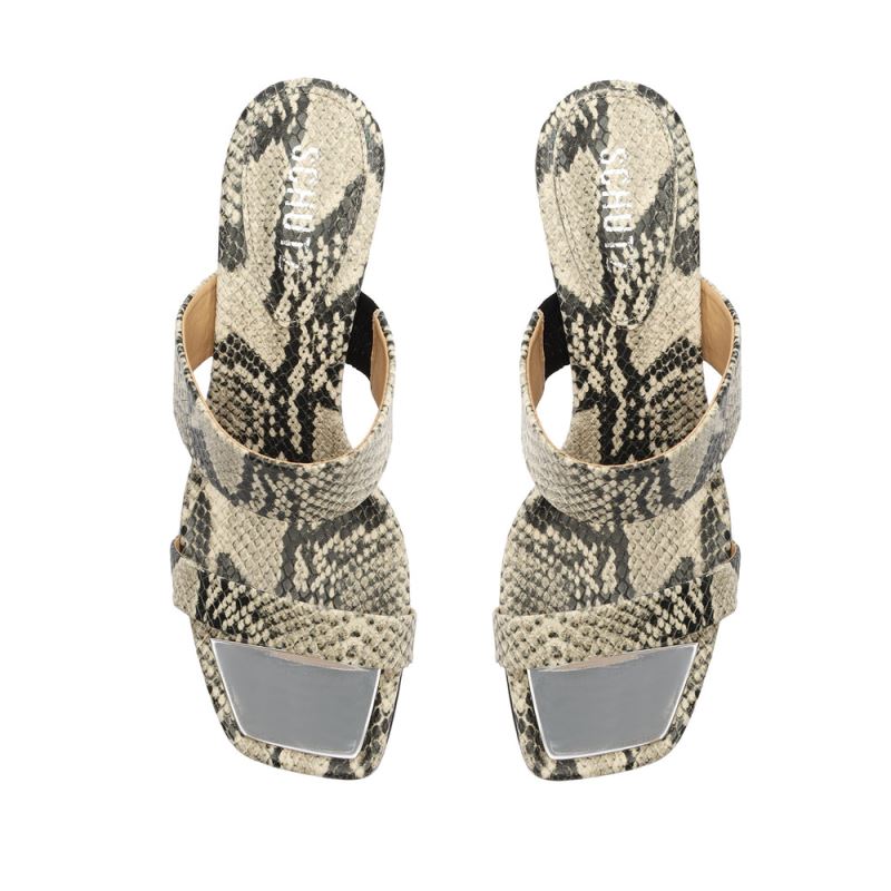 Schutz Aruana Snake-Embossed δερματινα Sandal Μπεζ Snakeskin | NARVWPR