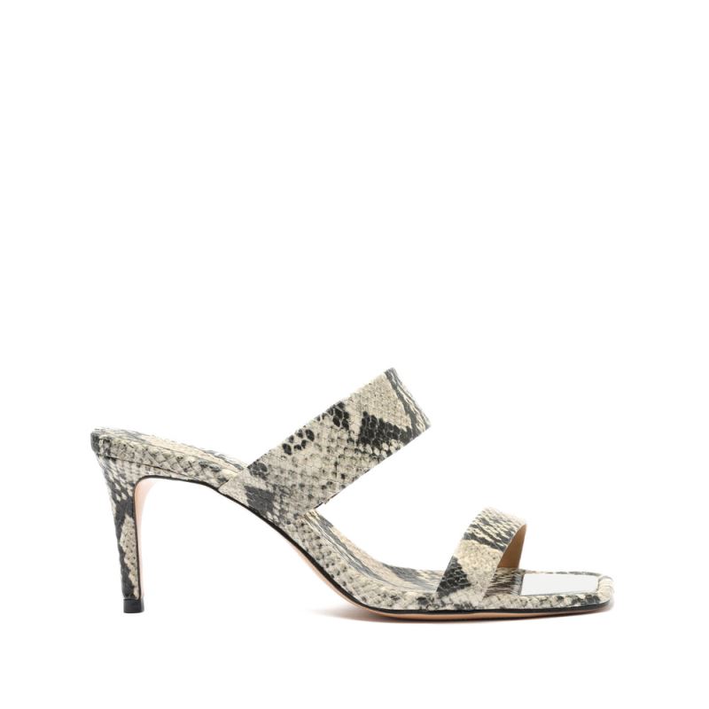 Schutz Aruana Snake-Embossed δερματινα Sandal Μπεζ Snakeskin | NARVWPR