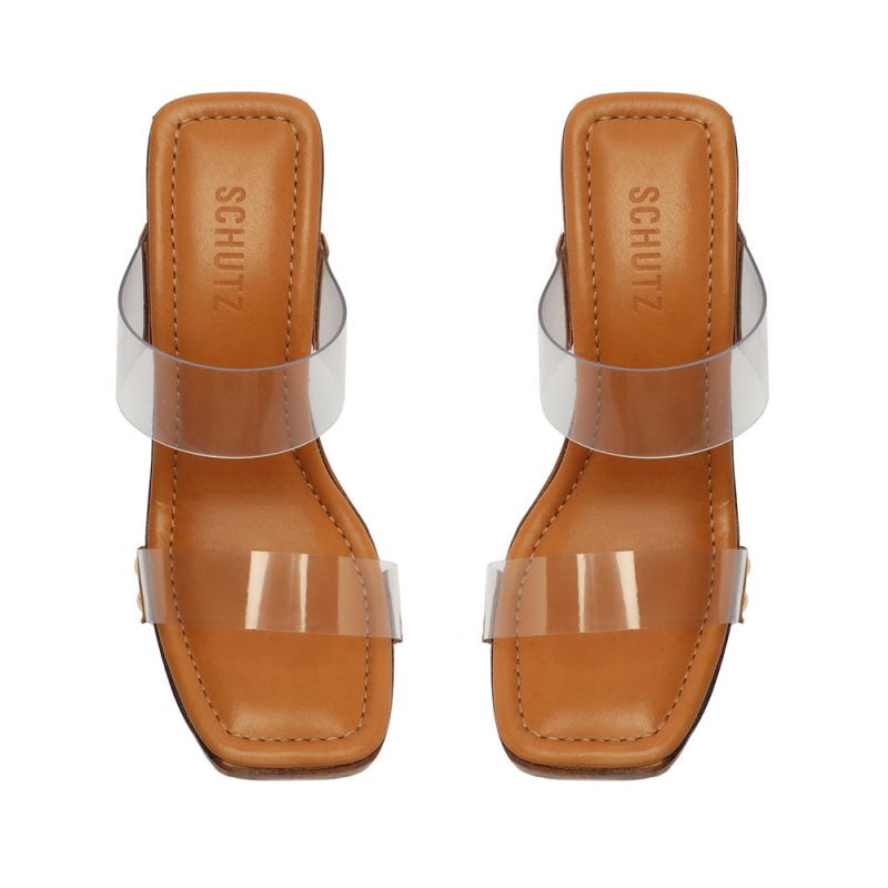 Schutz Aryana Vinyl Sandal καφε | 5dtG8Av