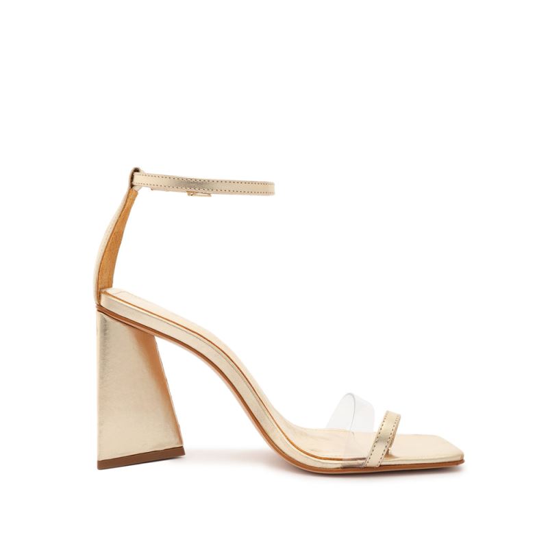 Schutz Avva Vinyl & Metallic Nappa Sandal χρυσο χρωμα | jKNTLUt