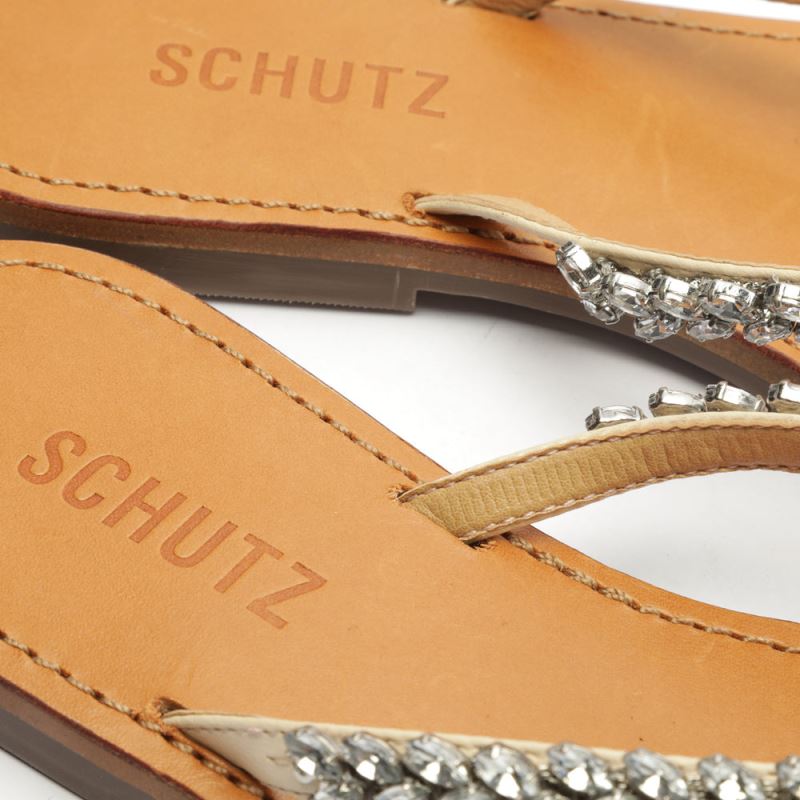 Schutz Belle Nappa δερματινα Sandal Μπεζ | YZbkAJC