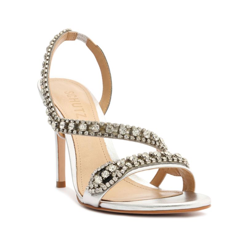 Schutz Court Metallic Sandal ασημι | wyGIWhF