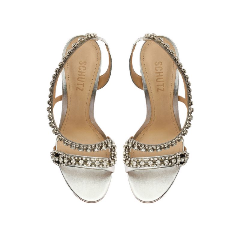 Schutz Court Metallic Sandal ασημι | wyGIWhF