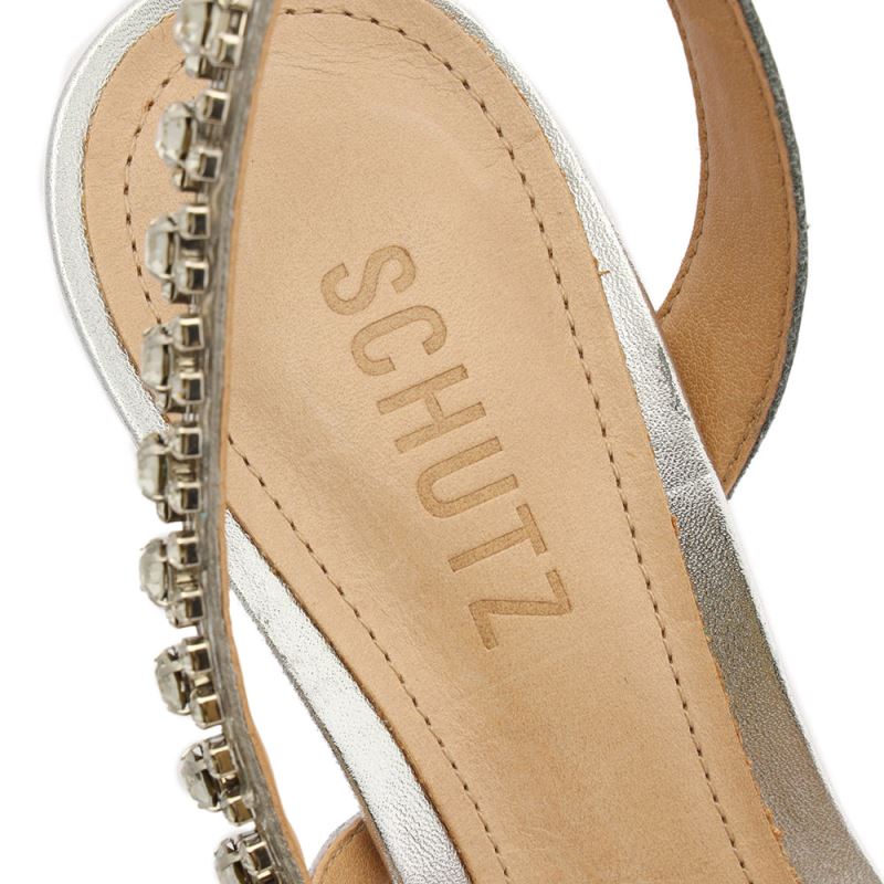 Schutz Court Metallic Sandal ασημι | wyGIWhF