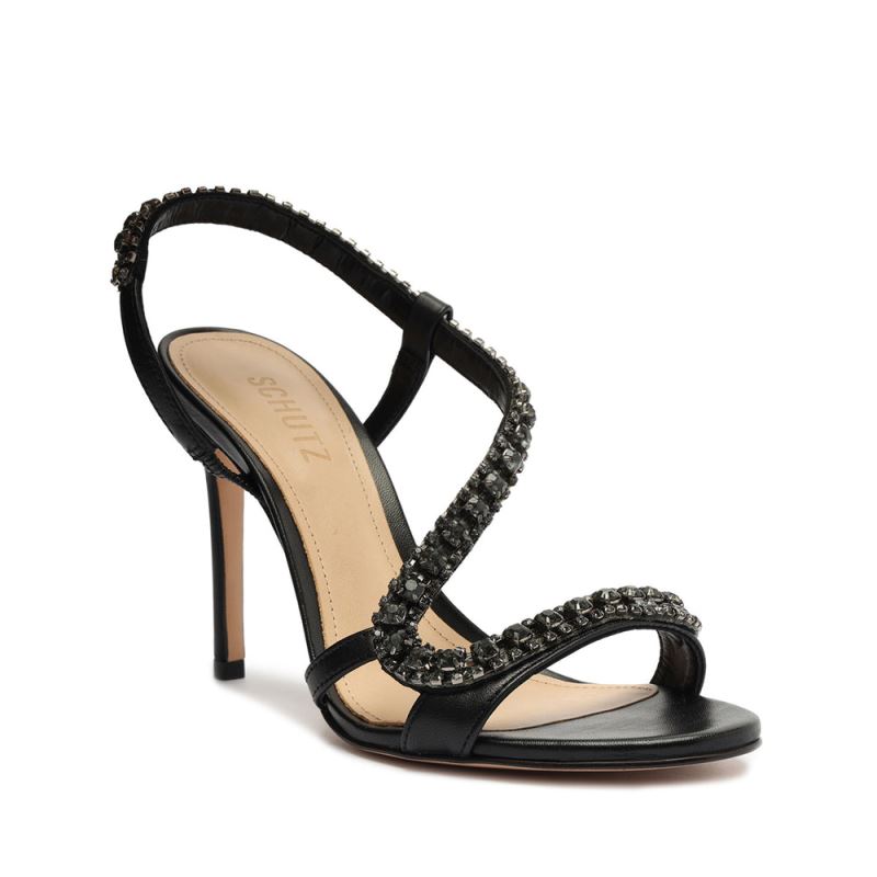 Schutz Court Metallic Sandal μαυρα | xI7GPRl