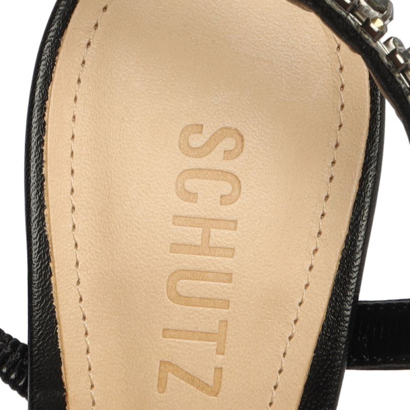 Schutz Court Metallic Sandal μαυρα | xI7GPRl