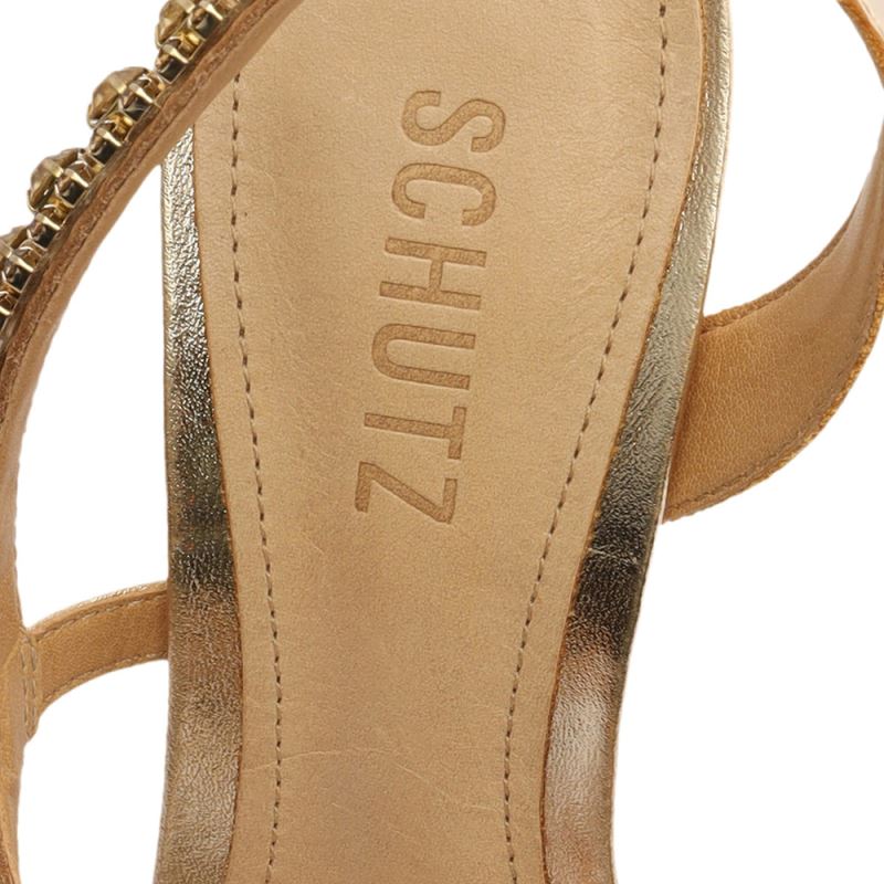 Schutz Court Metallic Sandal χρυσο χρωμα | 10iGEwC