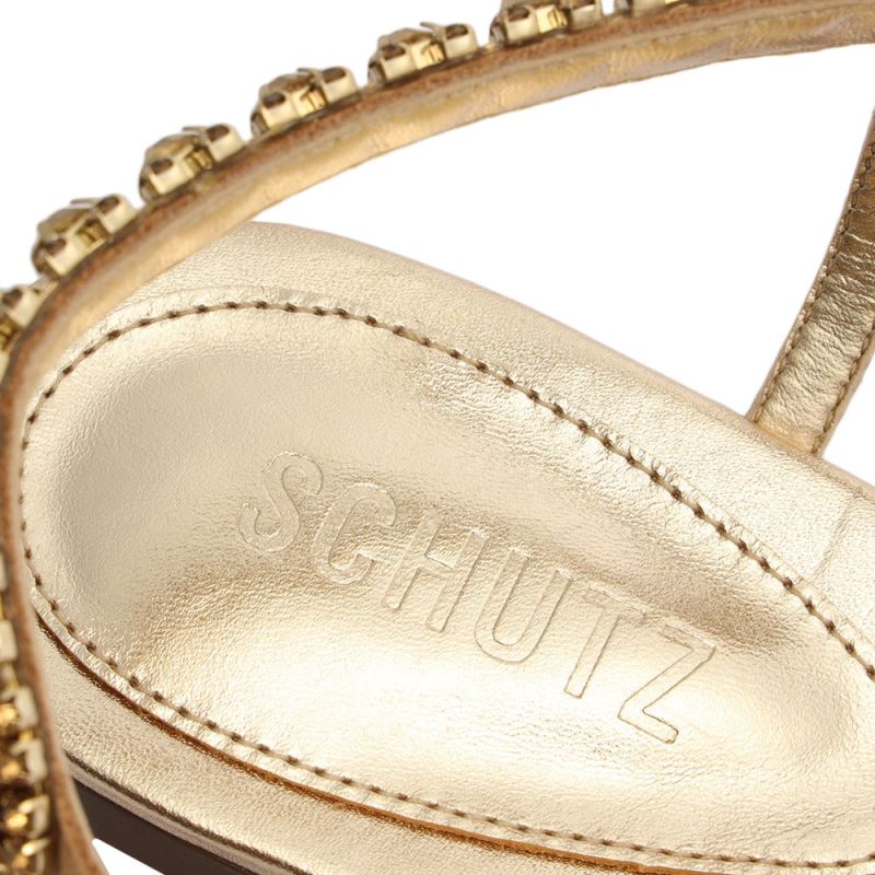 Schutz Court Metallic Sandal χρυσο χρωμα | b6z1v6q