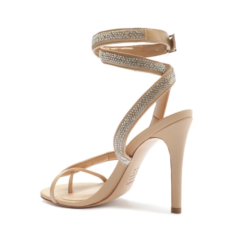 Schutz Courtney Crystal Nappa δερματινα Sandal χρυσο χρωμα | IkgHDcG