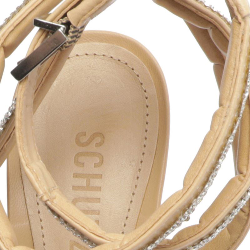 Schutz Courtney Crystal Nappa δερματινα Sandal χρυσο χρωμα | IkgHDcG