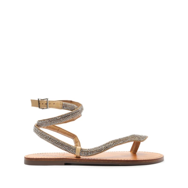 Schutz Courtney Crystal Sandal Μπεζ | 7BRQsBB