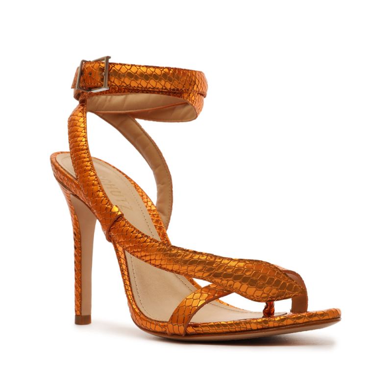 Schutz Courtney High Metallic Sandal πορτοκαλι | HiAGDKR