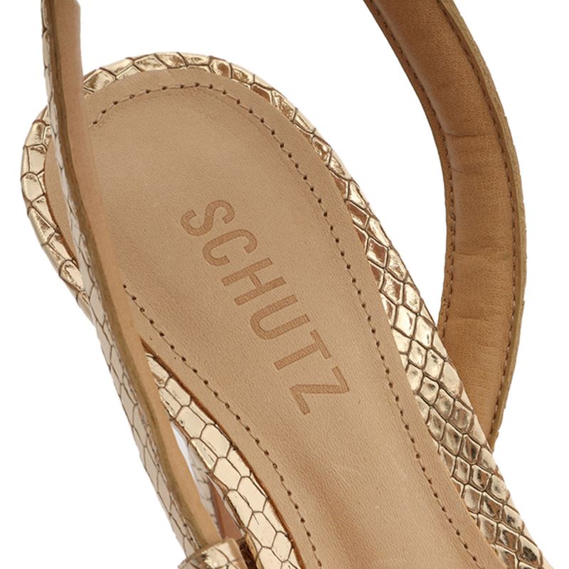 Schutz Courtney High Metallic Sandal χρυσο χρωμα | mNJaFOy