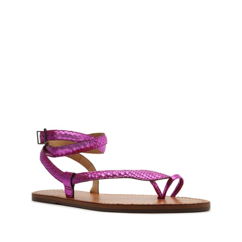 Schutz Courtney Metallic δερματινα Sandal ανοιχτο μωβ | 1LFQaPC