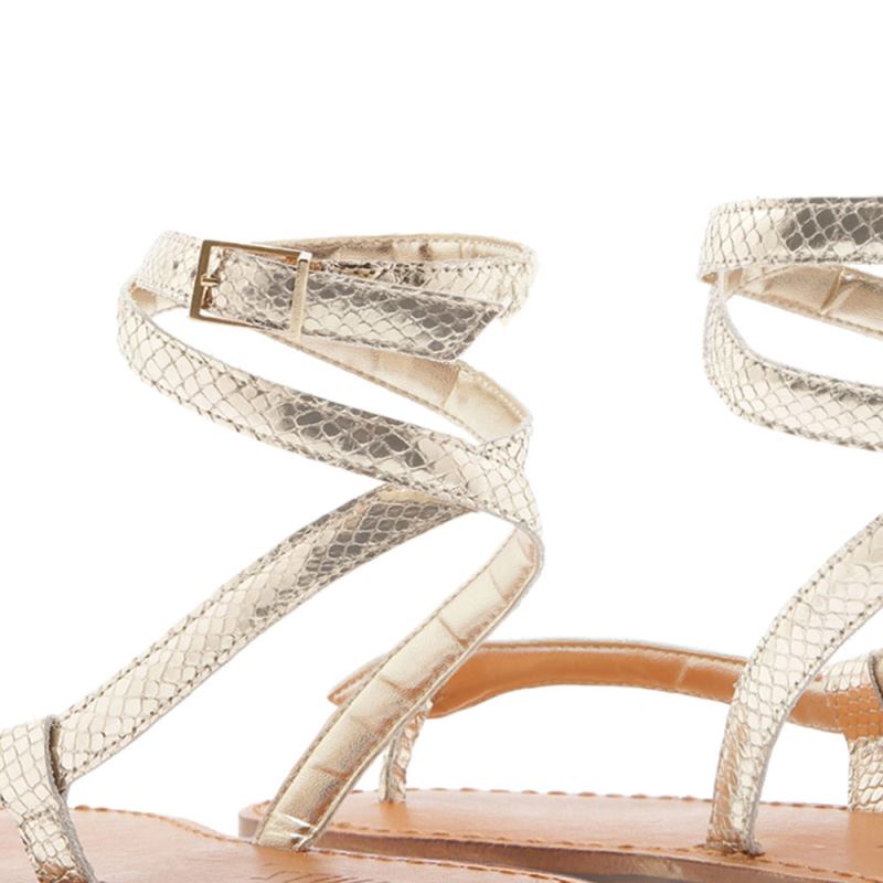 Schutz Courtney Metallic δερματινα Sandal ανοιχτο χρυσο χρωμα | 2ncYQCF