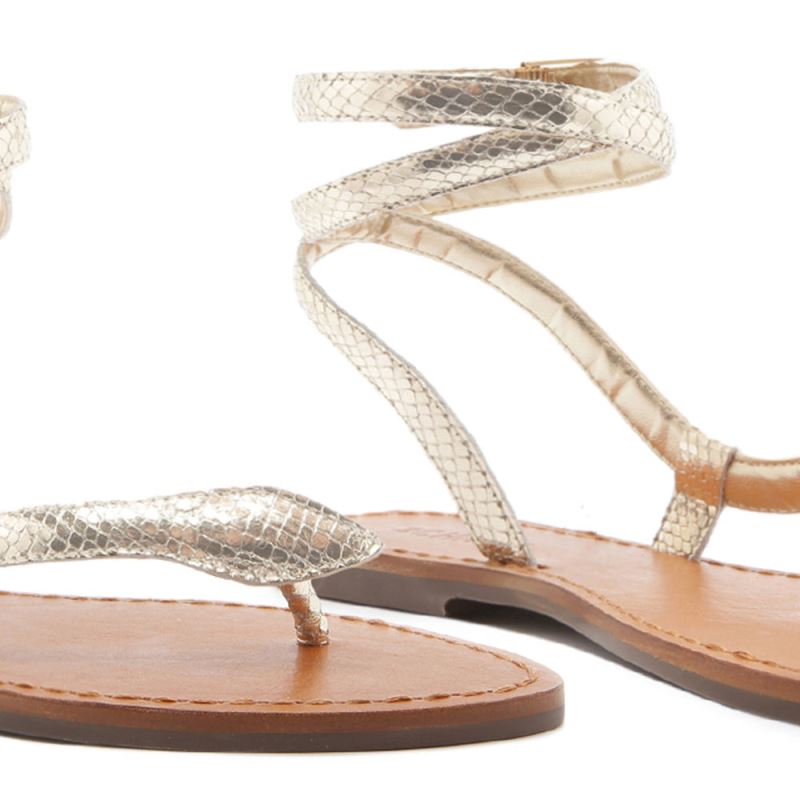 Schutz Courtney Metallic δερματινα Sandal ανοιχτο χρυσο χρωμα | 2ncYQCF