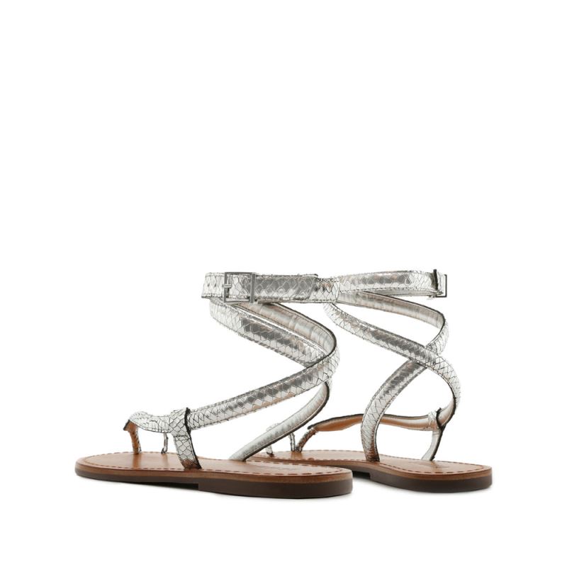 Schutz Courtney Metallic δερματινα Sandal ανοιχτο ασημι | Vj0ZtQ2