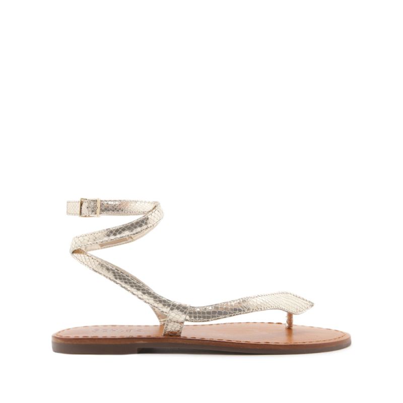 Schutz Courtney Metallic δερματινα Sandal ανοιχτο χρυσο χρωμα | bqOPP9B