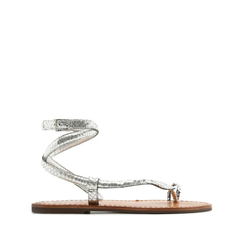 Schutz Courtney Metallic δερματινα Sandal ανοιχτο ασημι | fsD8wf3