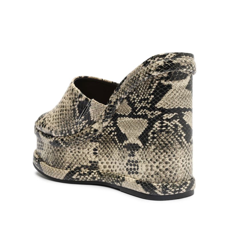 Schutz Dalle Snake-Embossed δερματινα Sandal Μπεζ Snakeskin | aTIRwl6