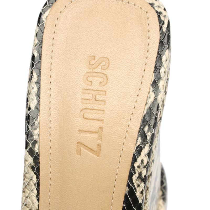 Schutz Dalle Snake-Embossed δερματινα Sandal Μπεζ Snakeskin | aTIRwl6