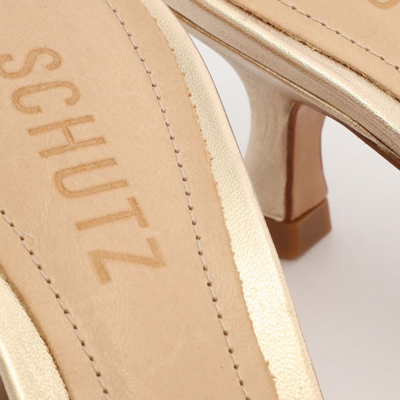 Schutz Dethalia Metallic δερματινα Sandal χρυσο χρωμα | Jy5R128