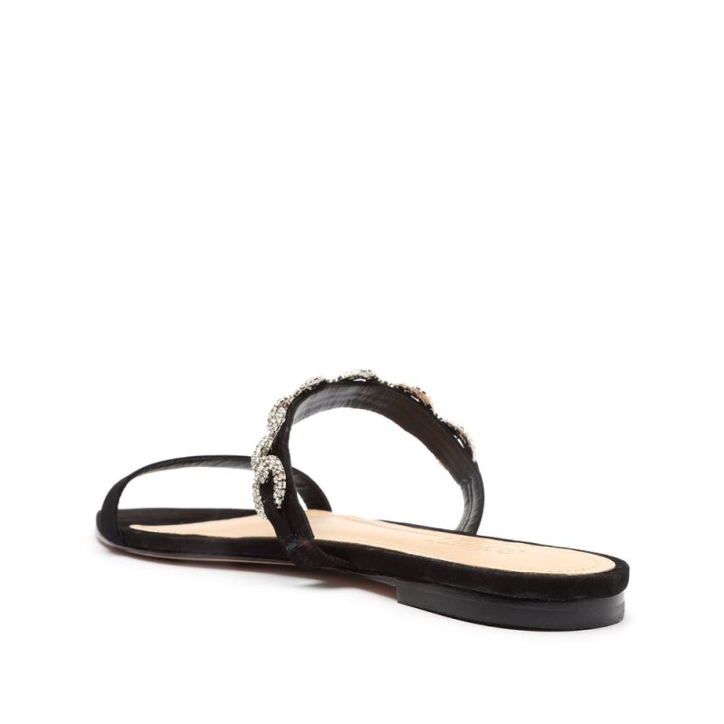 Schutz Elisah Nubuck φλατ Sandal μαυρα | 6dEVqer