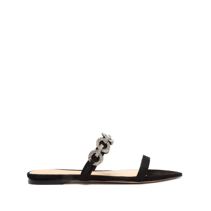 Schutz Elisah Nubuck φλατ Sandal μαυρα | ibnSKZv