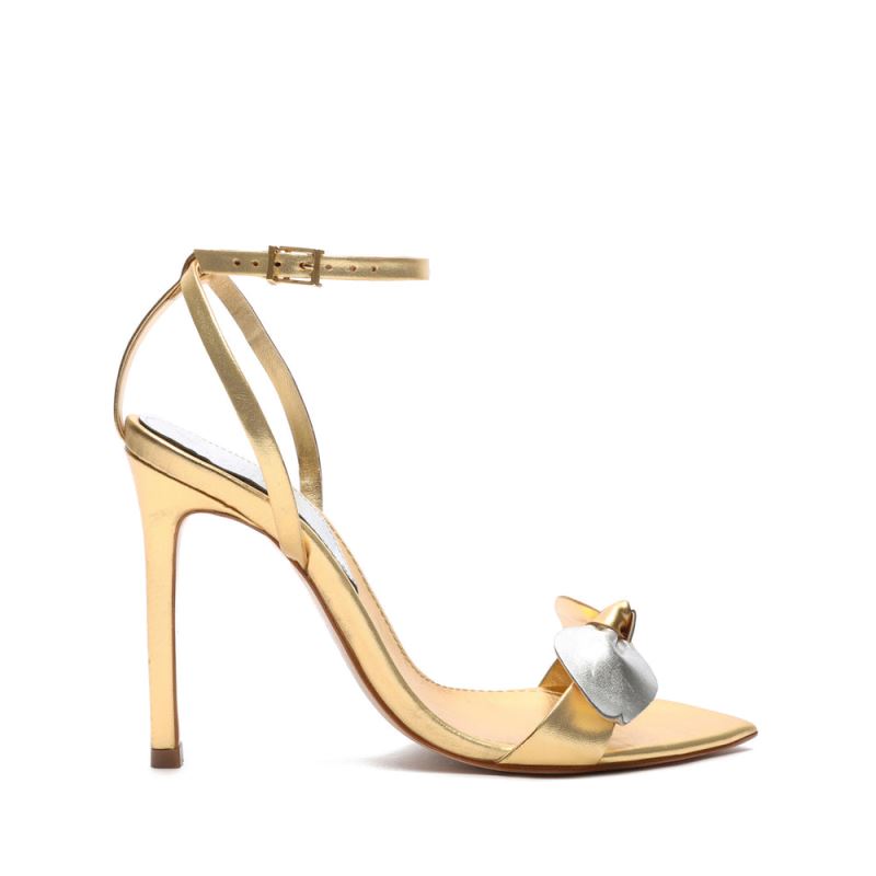 Schutz Elora Metallic δερματινα Sandal χρυσο χρωμα | OpPHg2M