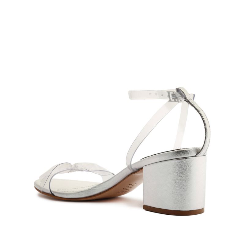 Schutz Elyda Mid Block Sandal ασημι | E4ZlpDd