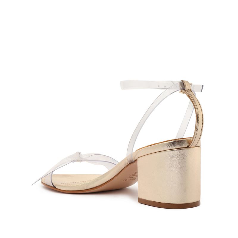 Schutz Elyda Mid Block Sandal χρυσο χρωμα | 0CQA96g