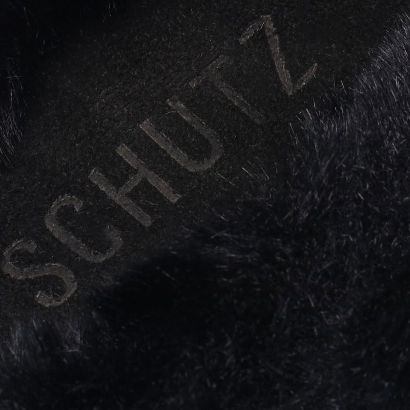 Schutz Flophy σουετ & Fur φλατ Sandal μαυρα | CRn4UFB