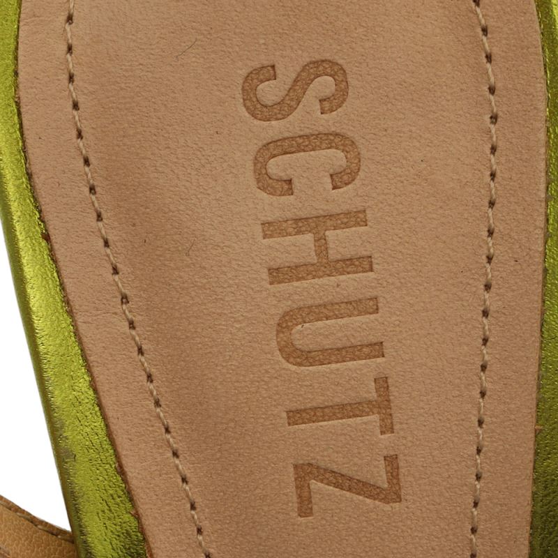 Schutz Gaga Metallic Nappa Sandal πρασινο κίτρινα | aD7iB4o