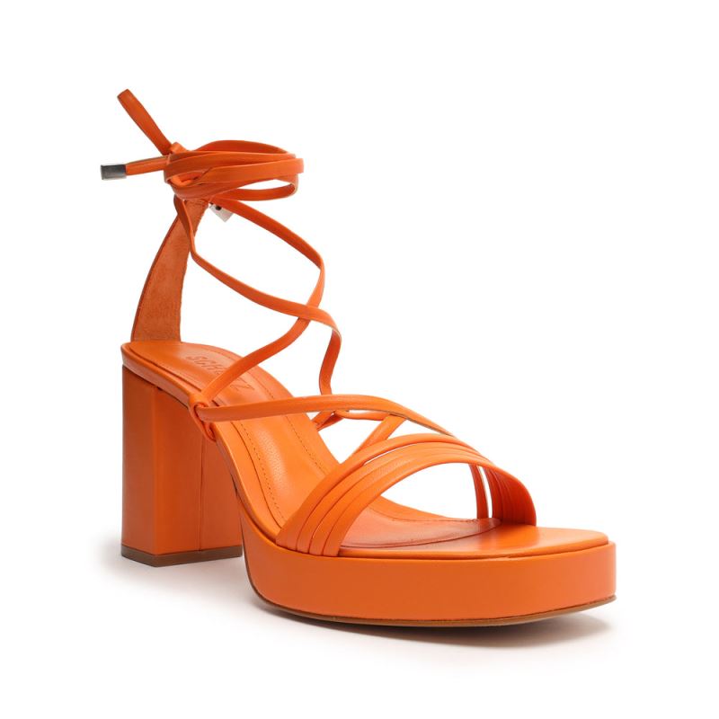 Schutz Glenna flatforms δερματινα Sandal ανοιχτο καφε | ML0y8qk