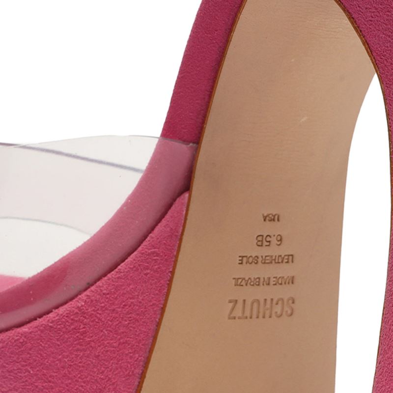 Schutz Haila Vinyl & σουετ Sandal ροζ | ooxB3ZL